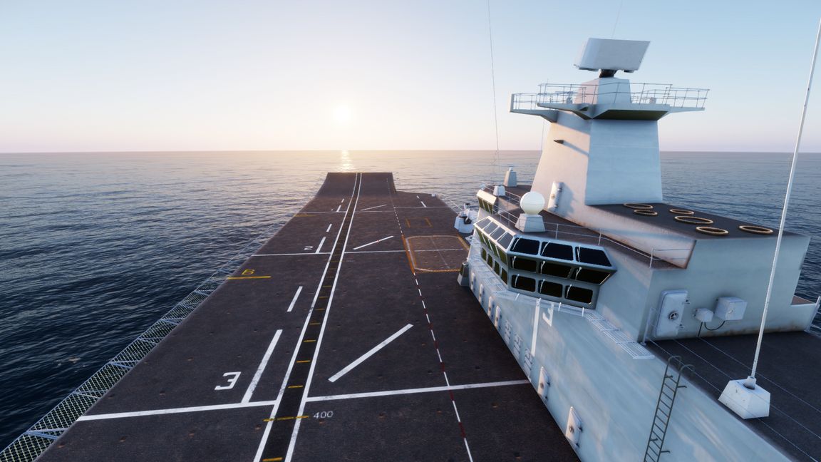 HMAS Adelaide but swimming