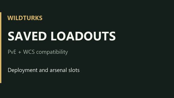 Wildturks PvE Loadout Fix