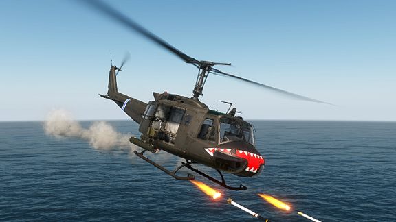 UH1 Huey shark decal