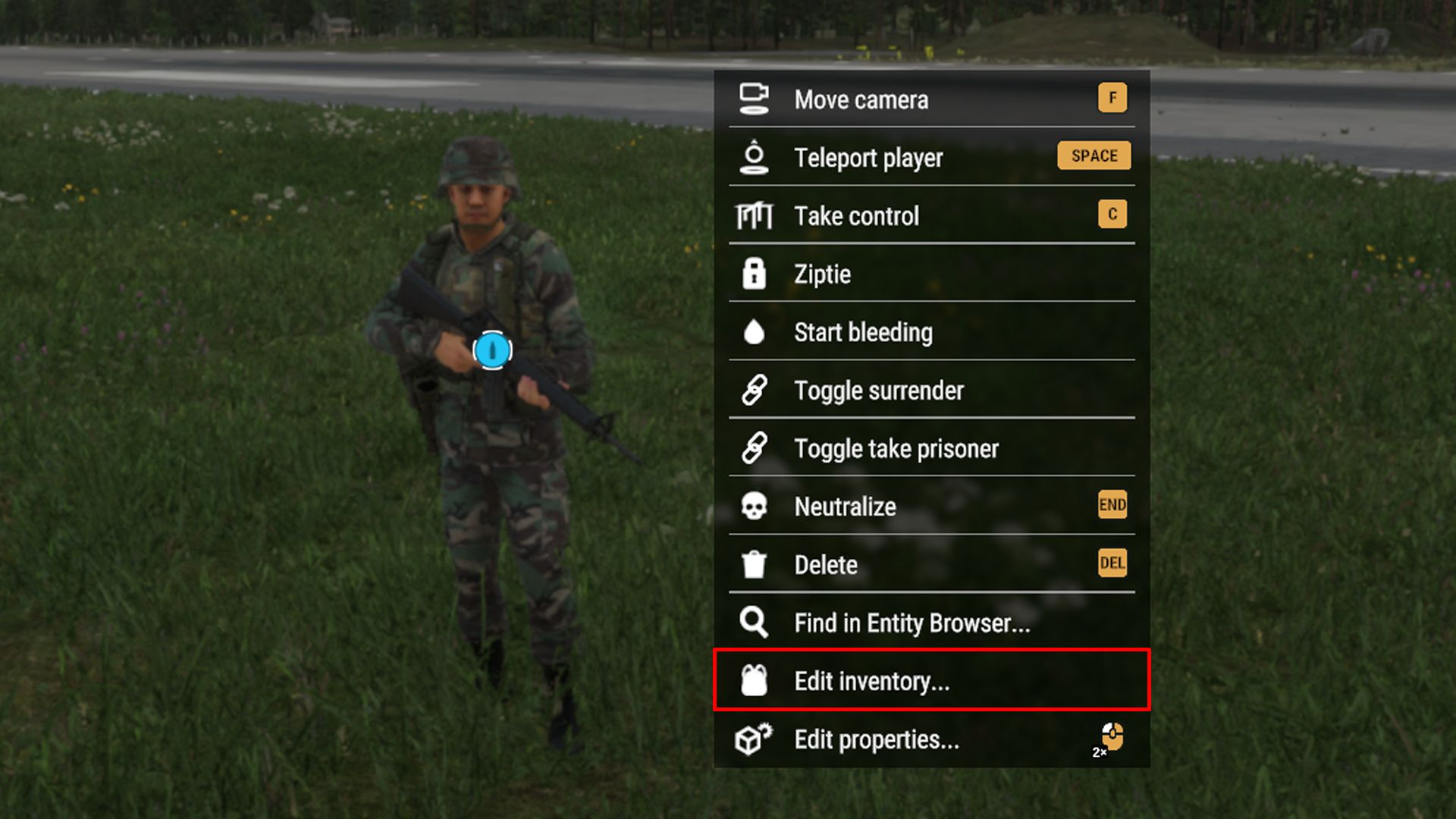 Edit Entity Inventory