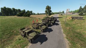 LOT OF TRUCkS AND HUMVEE