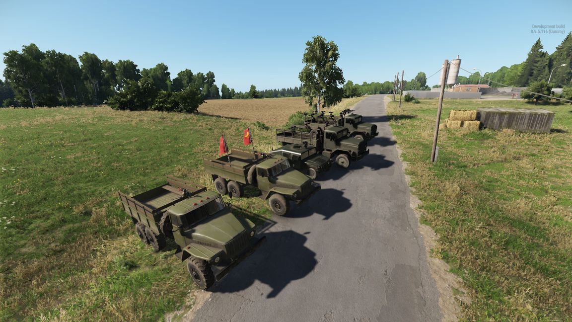 LOT OF TRUCkS AND HUMVEE